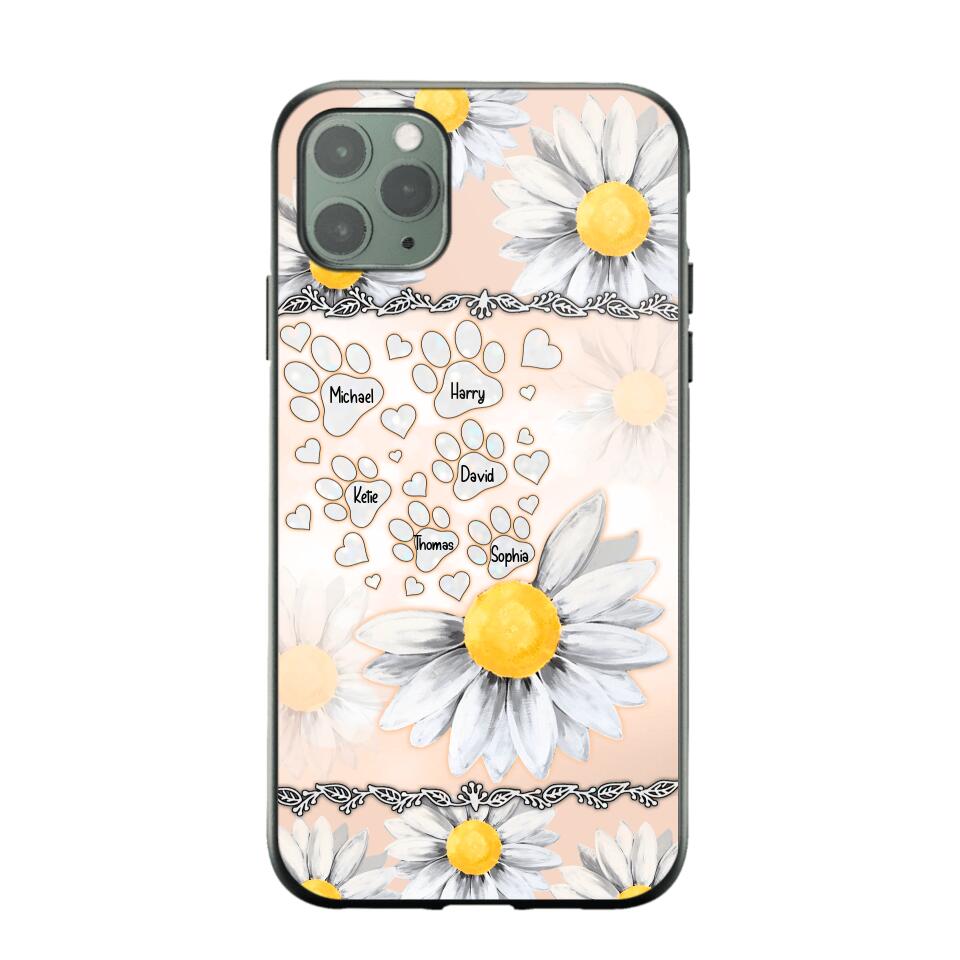 Personalized Dog Lover Daisy Background Phonecase NQDT2705