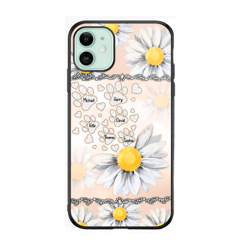 Personalized Dog Lover Daisy Background Phonecase NQDT2705