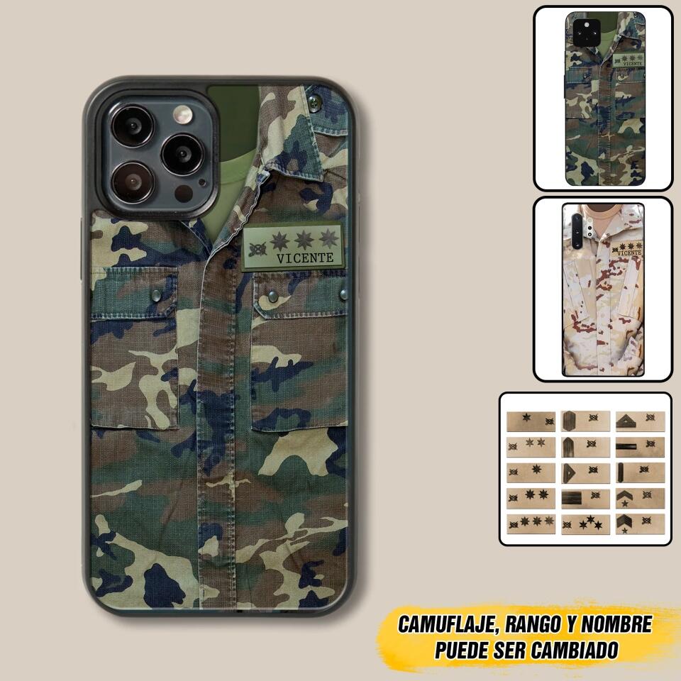 Personalized Spanish Soldier Phone Case Camo Printed 22JUN-DT01