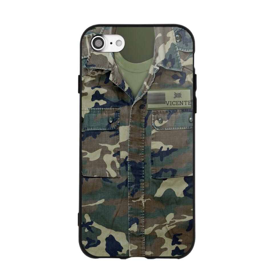 Personalized Spanish Soldier Phone Case Camo Printed 22JUN-DT01