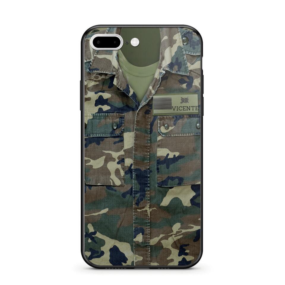 Personalized Spanish Soldier Phone Case Camo Printed 22JUN-DT01