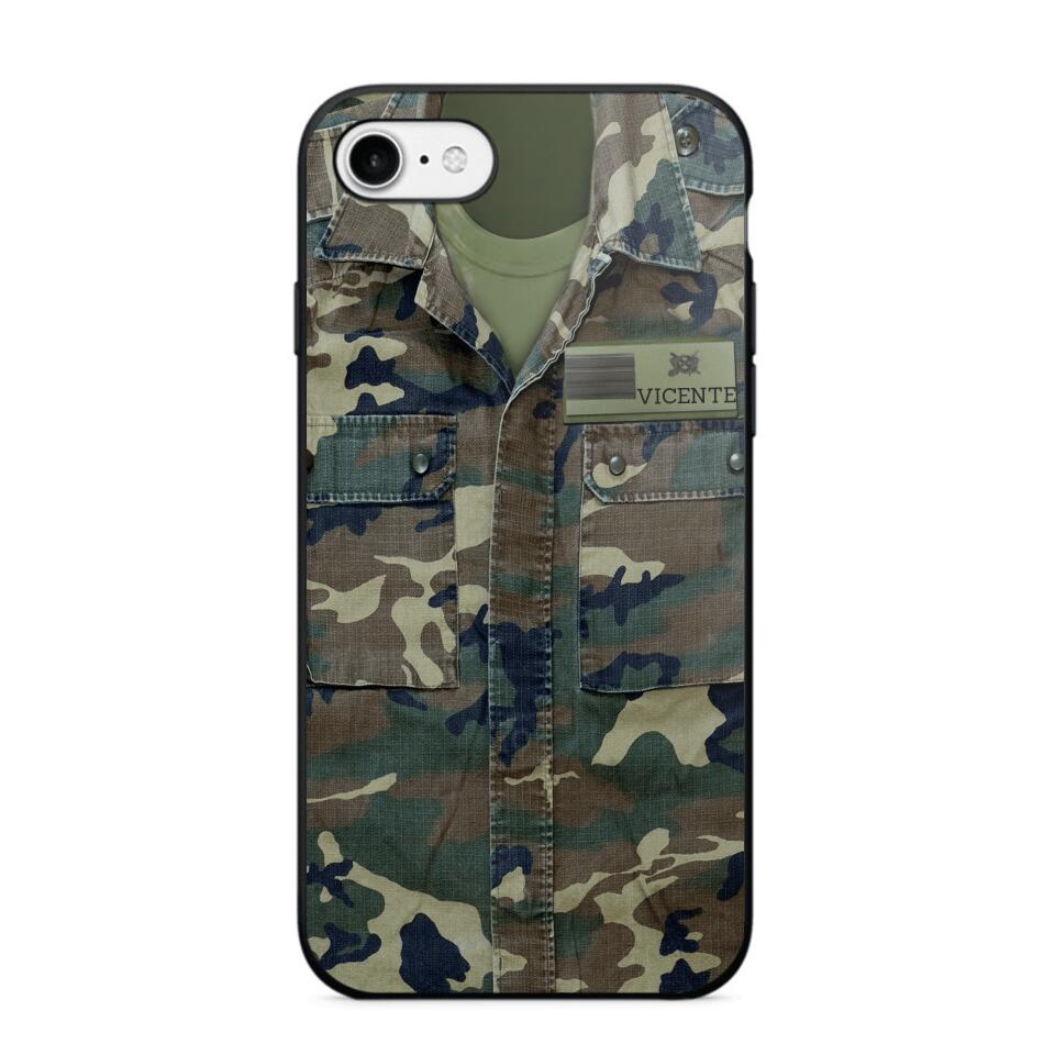 Personalized Spanish Soldier Phone Case Camo Printed 22JUN-DT01