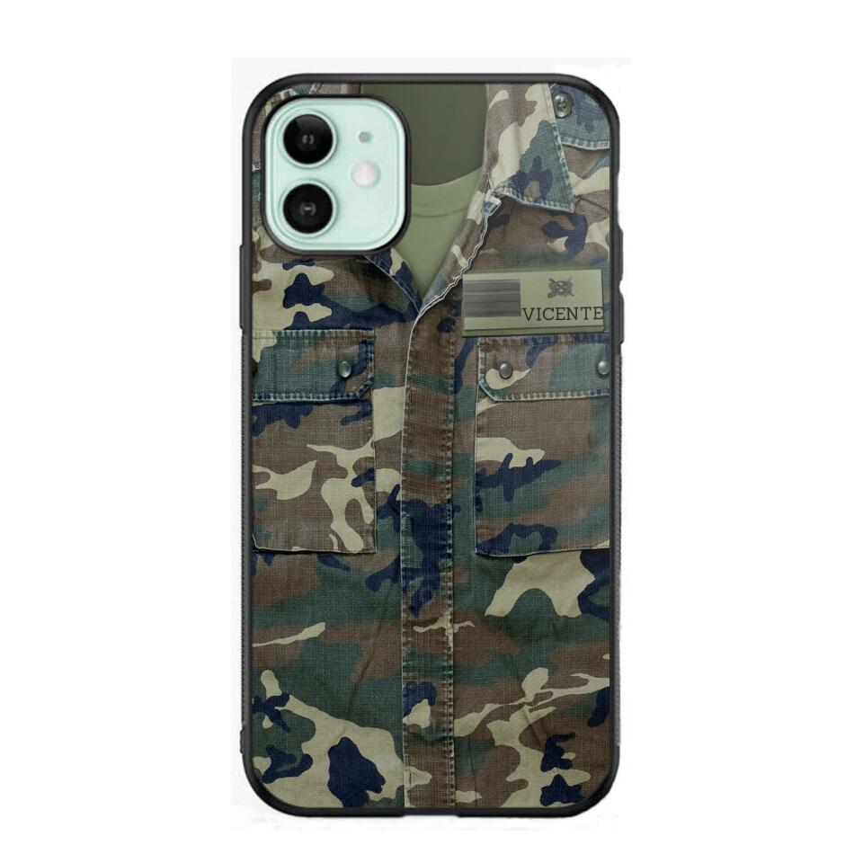 Personalized Spanish Soldier Phone Case Camo Printed 22JUN-DT01