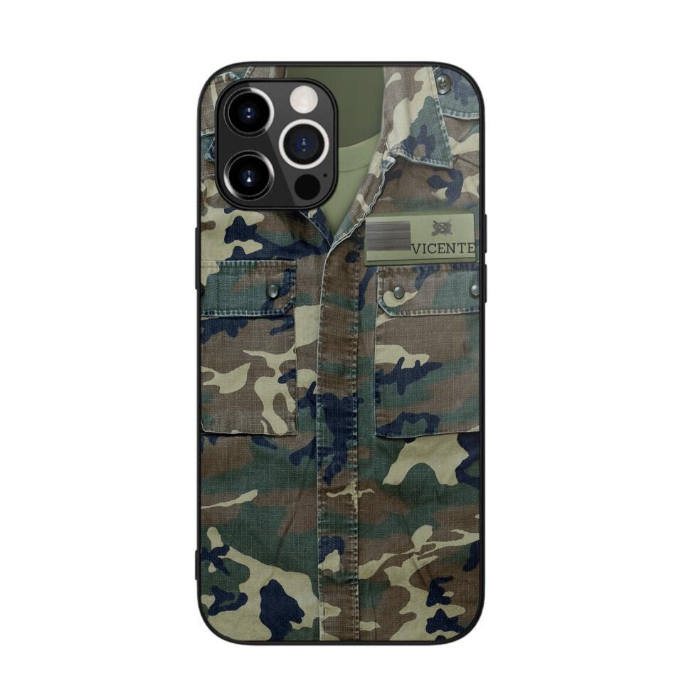 Personalized Spanish Soldier Phone Case Camo Printed 22JUN-DT01
