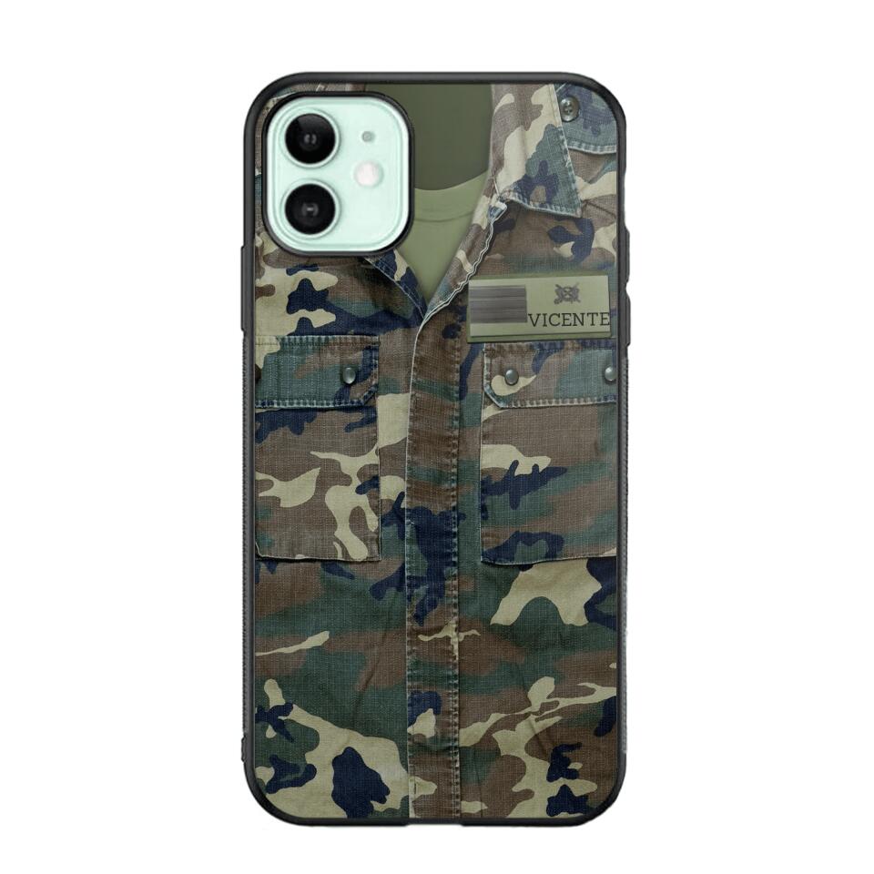 Personalized Spanish Soldier Phone Case Camo Printed 22JUN-DT01