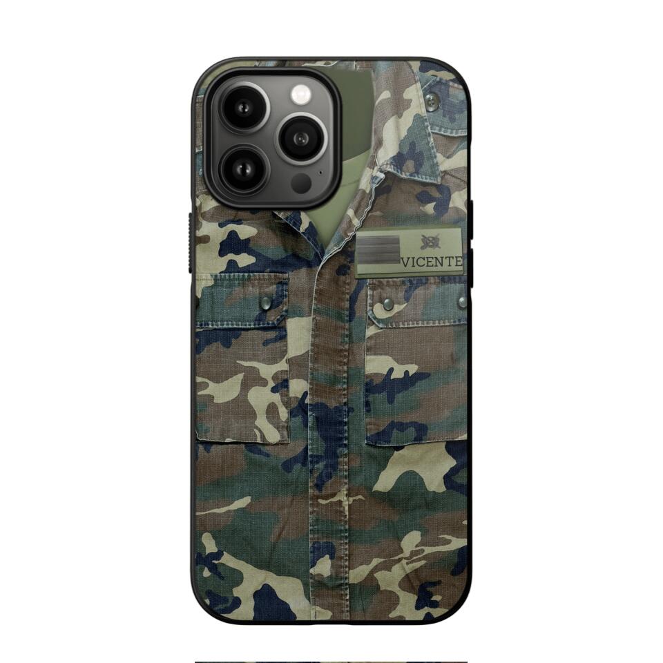 Personalized Spanish Soldier Phone Case Camo Printed 22JUN-DT01