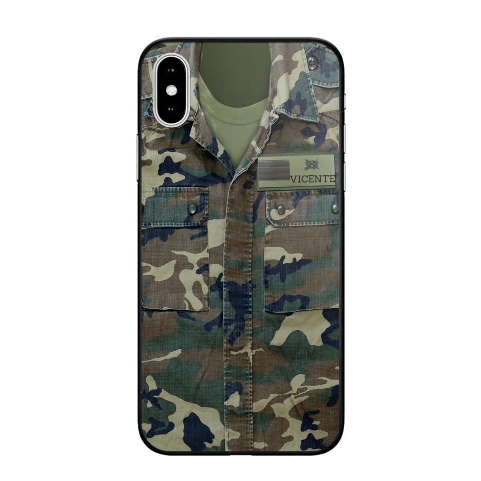 Personalized Spanish Soldier Phone Case Camo Printed 22JUN-DT01