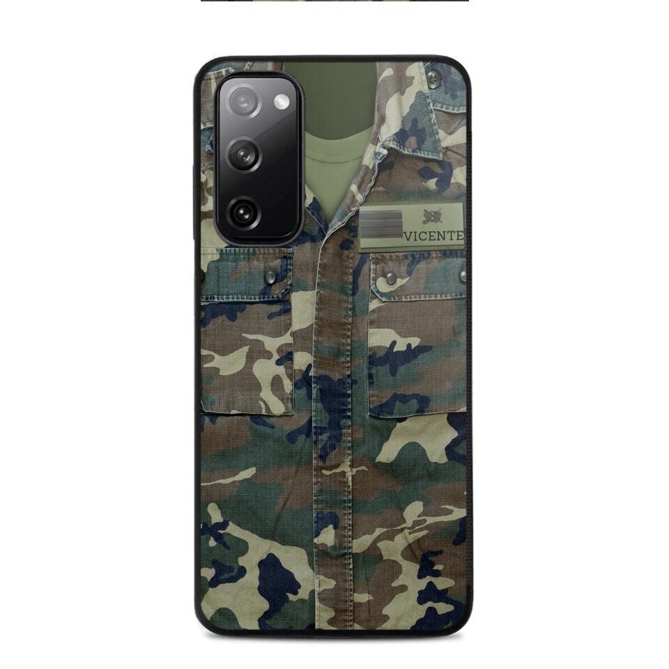 Personalized Spanish Soldier Phone Case Camo Printed 22JUN-DT01