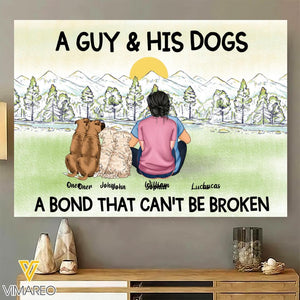 Personalized A Guy Or Girl And Dogs A Bond That Can't Be Broken Canvas NQHC2705