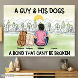 Personalized A Guy Or Girl And Dogs A Bond That Can't Be Broken Canvas NQHC2705