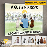 Personalized A Guy Or Girl And Dogs A Bond That Can't Be Broken Canvas NQHC2705
