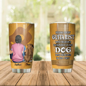 Personalized Behind Every Guitarist Dog Tumbler Printed NQDT3005