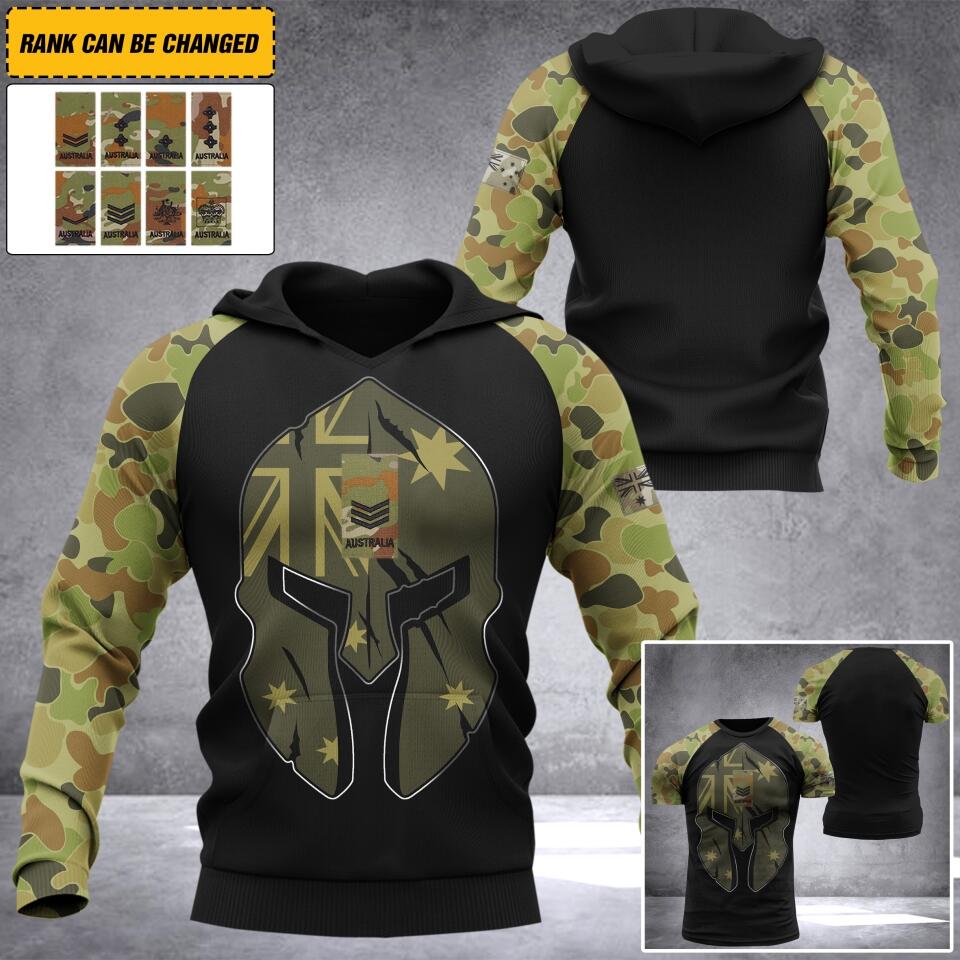 Personalized Australian Army Camo Tshirt or Hoodie 3D Printed QTDT0206