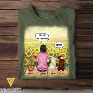 Personalized Dog Are My Sunshine Tshirt Printed 22JUL-HC02