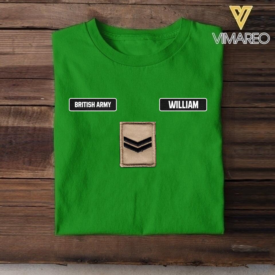DH Personalized British Army Tshirt Printed DT1205