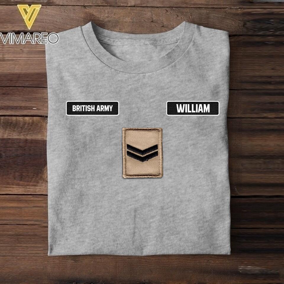 DH Personalized British Army Tshirt Printed DT1205