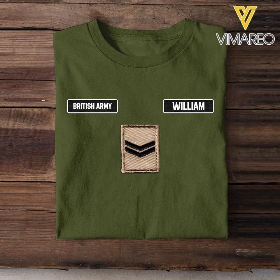 DH Personalized British Army Tshirt Printed DT1205