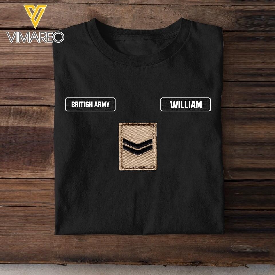 DH Personalized British Army Tshirt Printed DT1205