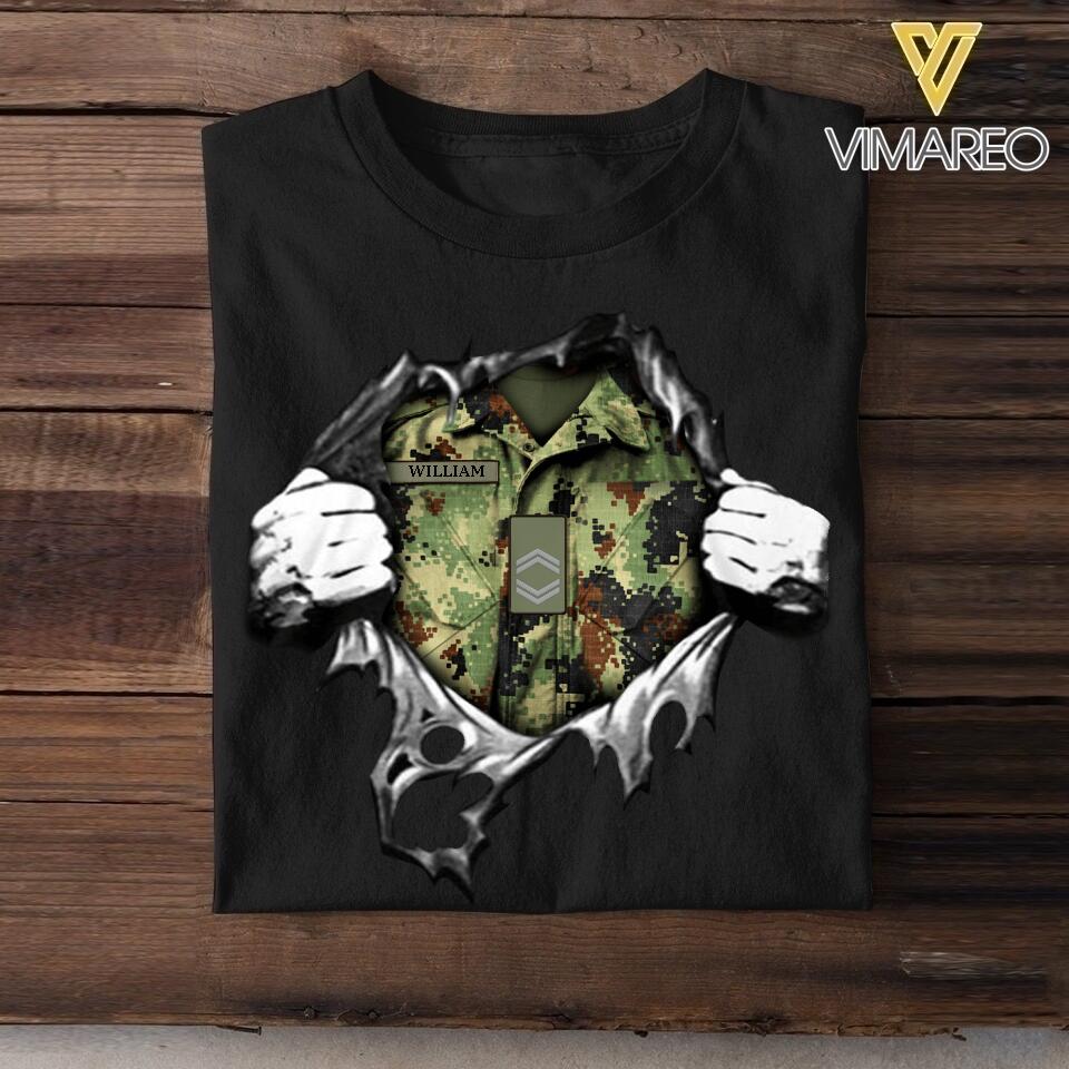 Personalized Serbia Soldier Tshirt Printed 22JUL-DT03