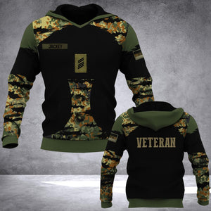 Personalized German Veteran Camo Tshirt or Hoodie 3D Printed QTDT0406