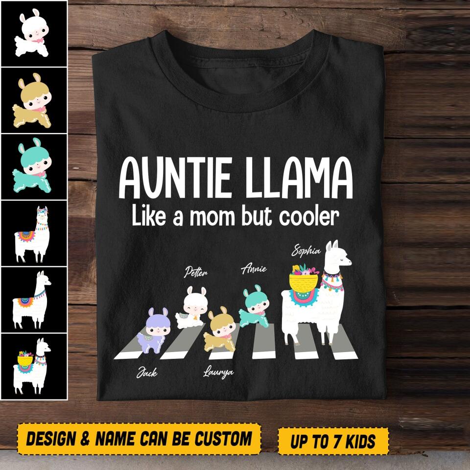 Personalized  Auntie Llama Tshirt Printed QTHQ046