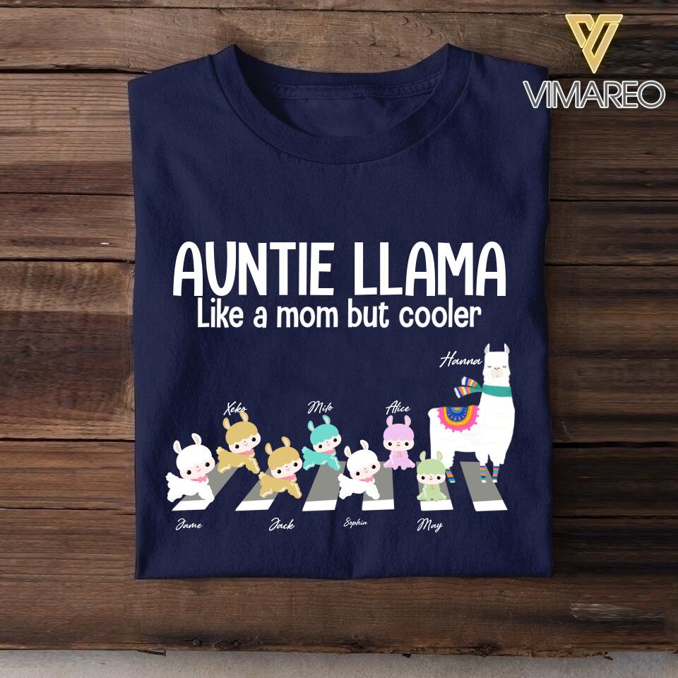 Personalized  Auntie Llama Tshirt Printed QTHQ046