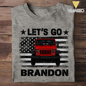 PERSONALIZED LET'S GO BRANDON JEEP GREY TSHIRT TNMQ1102