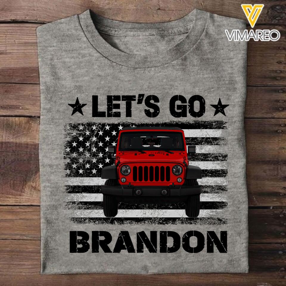 PERSONALIZED LET'S GO BRANDON JEEP GREY TSHIRT TNMQ1102