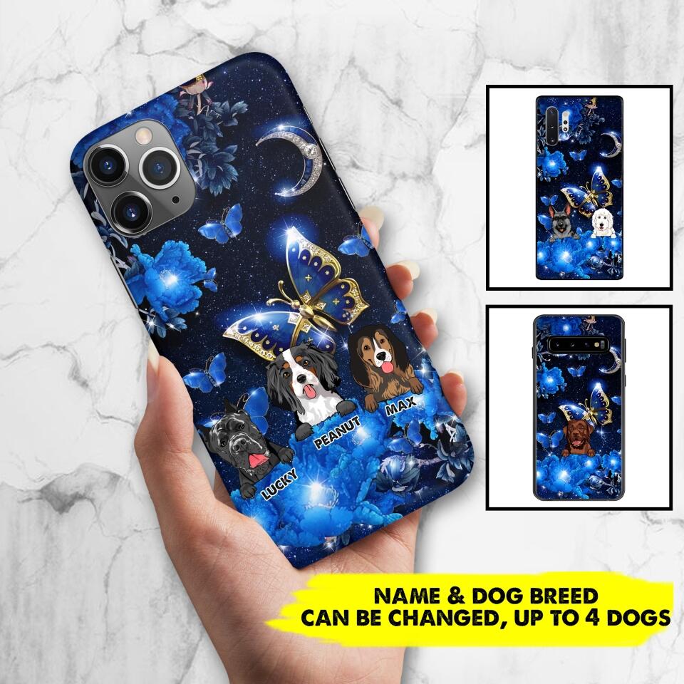 Personalized Dog Butterfly Background Phonecase NQHC0206