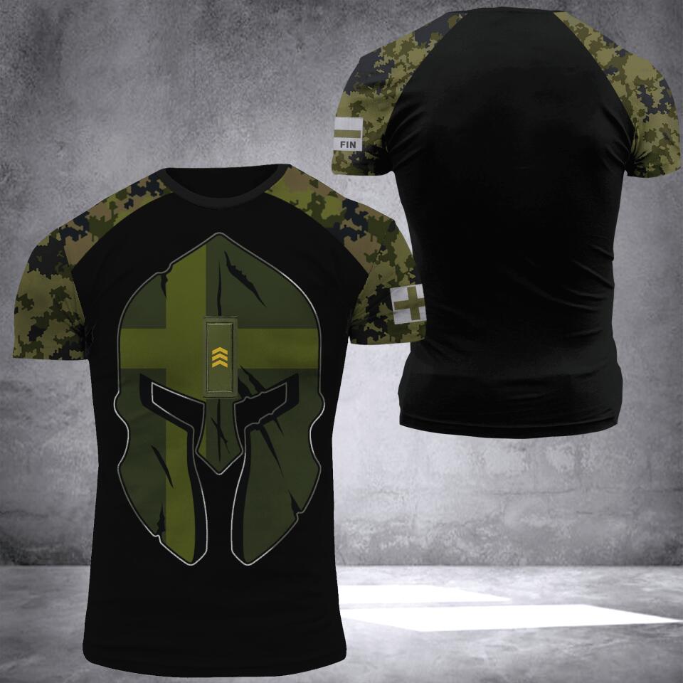 Personalized Finnish Army Camo Tshirt or Hoodie 3D Printed QTDT0606