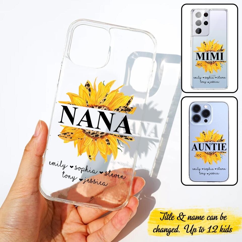 Personalized Auntie Transparent Silicone Phonecase Printed 22JUL-DT07