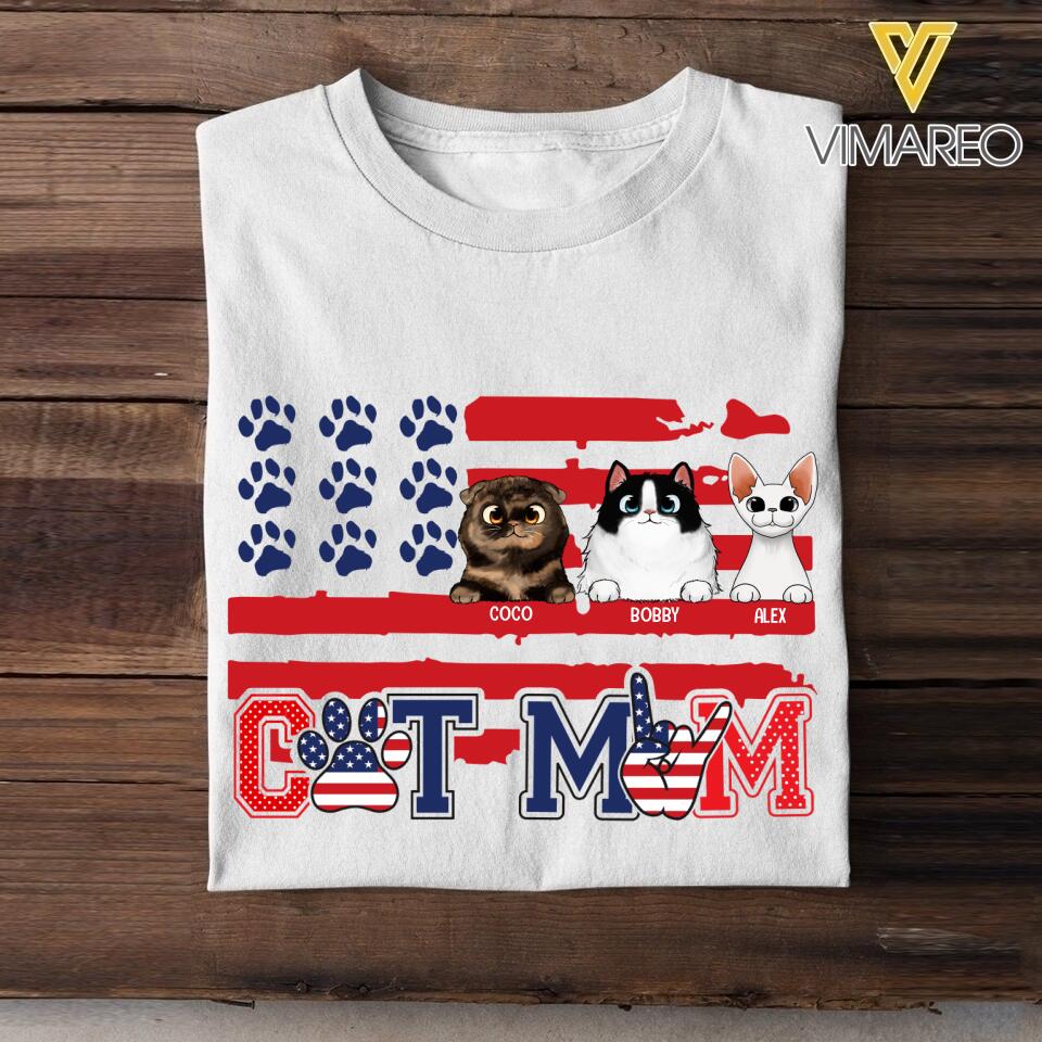 Personalized Cat Mom Tshirt Printed QTVQ0806