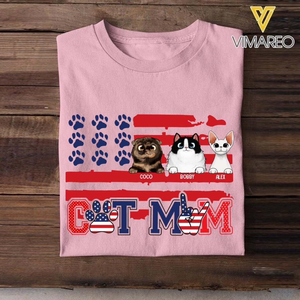 Personalized Cat Mom Tshirt Printed QTVQ0806