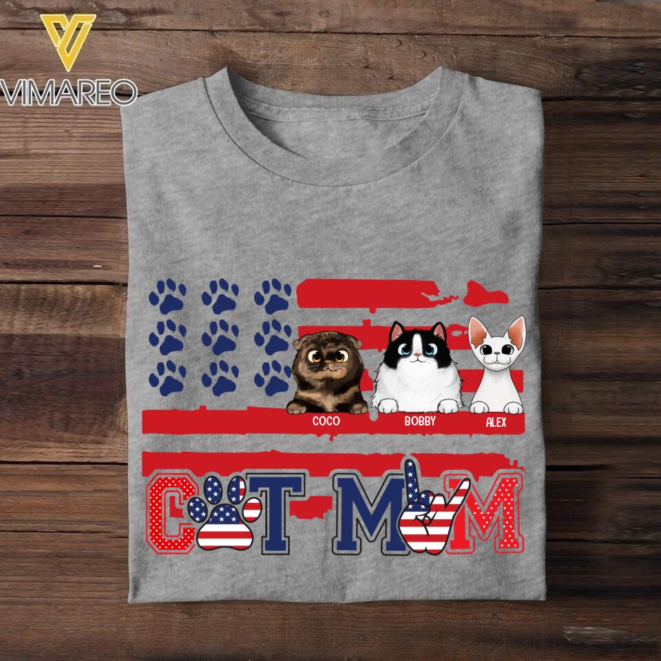 Personalized Cat Mom Tshirt Printed QTVQ0806