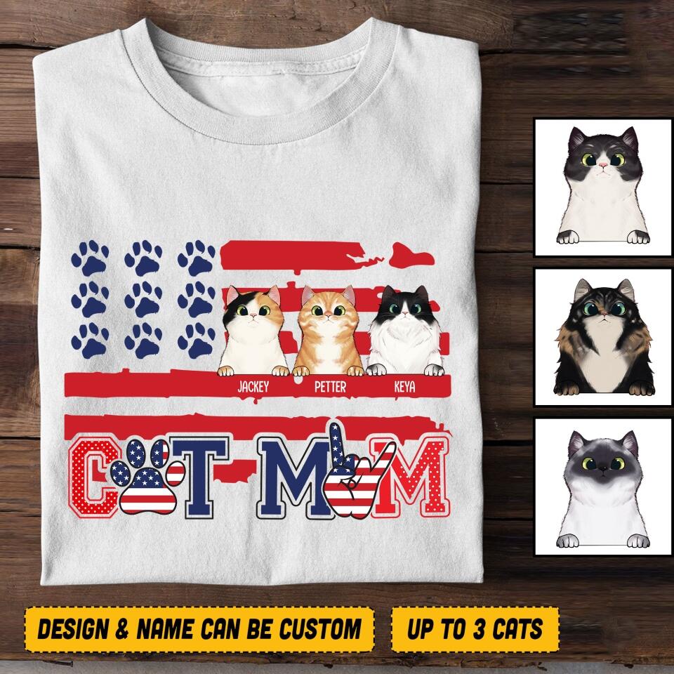 Personalized Cat Mom Tshirt Printed QTVQ0806
