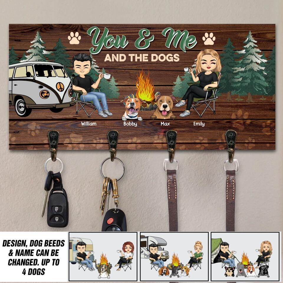 Personalized You & Me And The Dogs Key Holder Printed 22JUL-DT08