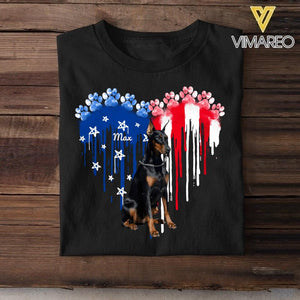 Personalized Doberman Dog Flag Independence Day Tshirt Printed 22JUL-HY10