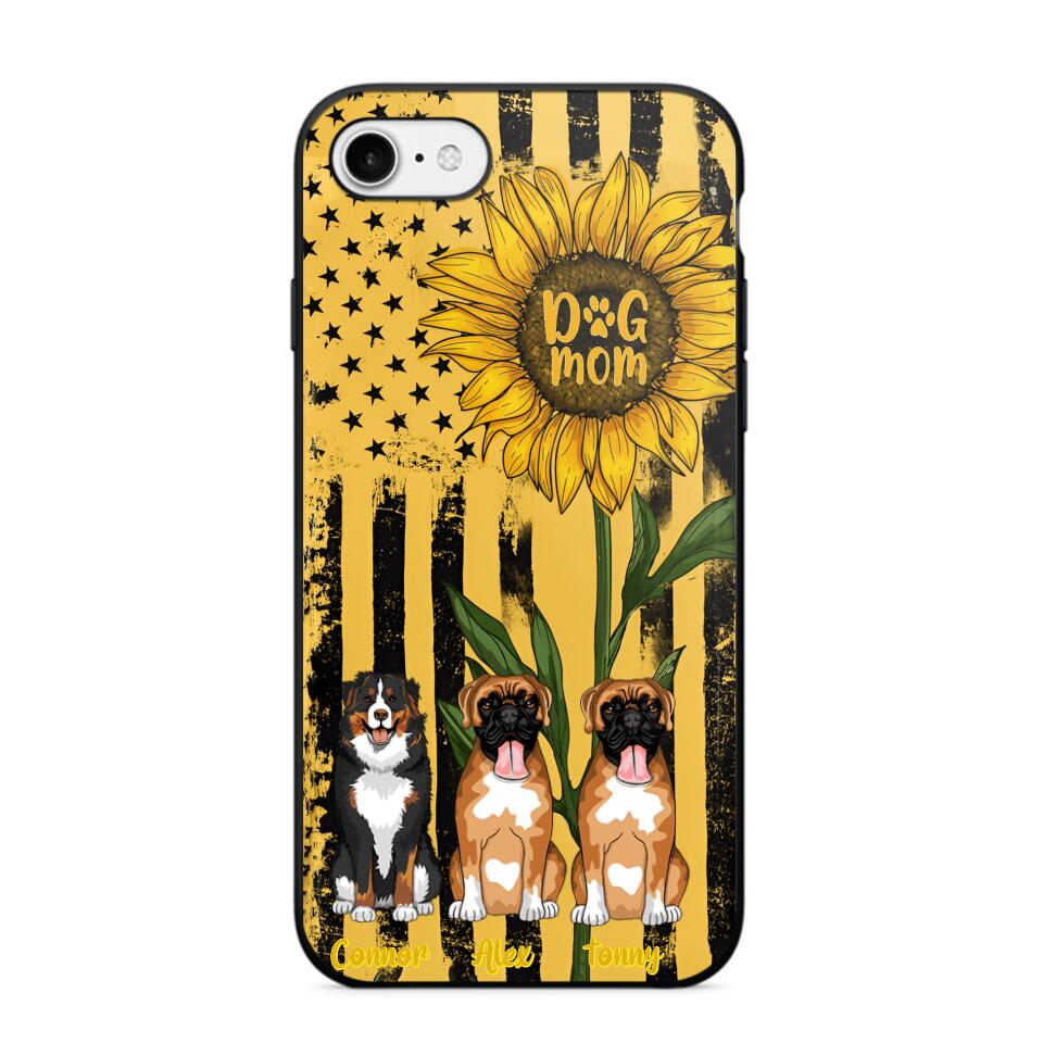 PERSONALIZED DOG MOM SUNFLOWER PHONECASE NQHC1306