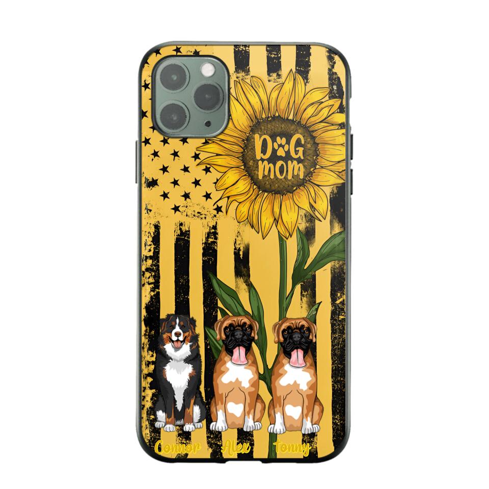 PERSONALIZED DOG MOM SUNFLOWER PHONECASE NQHC1306