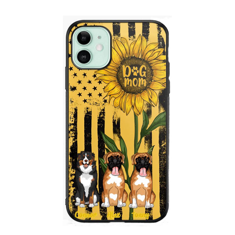 PERSONALIZED DOG MOM SUNFLOWER PHONECASE NQHC1306