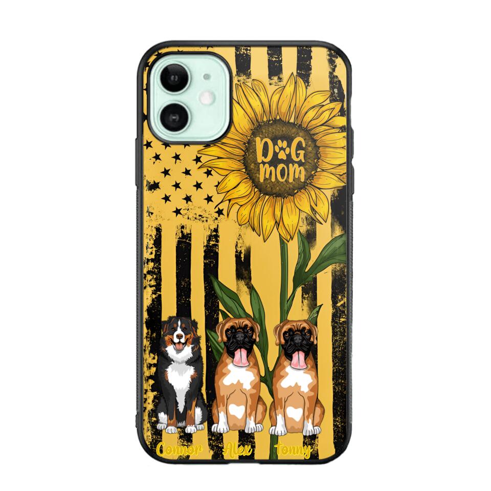 PERSONALIZED DOG MOM SUNFLOWER PHONECASE NQHC1306