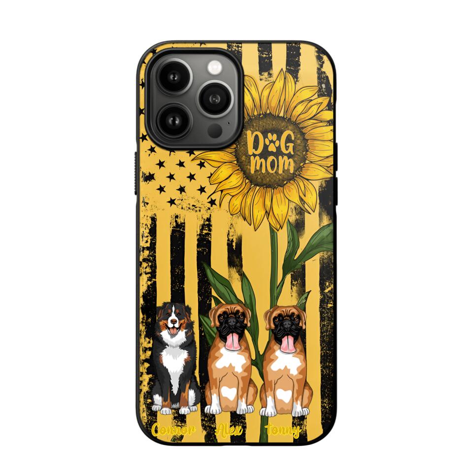 PERSONALIZED DOG MOM SUNFLOWER PHONECASE NQHC1306