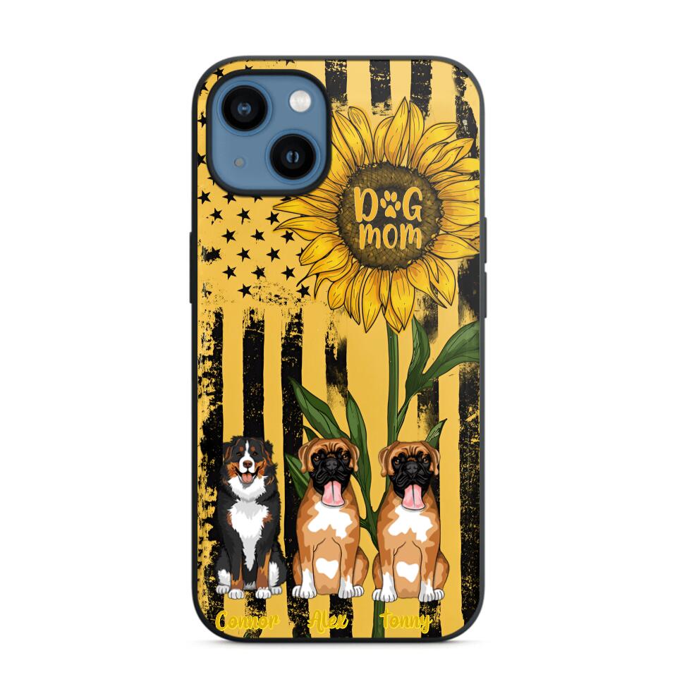 PERSONALIZED DOG MOM SUNFLOWER PHONECASE NQHC1306