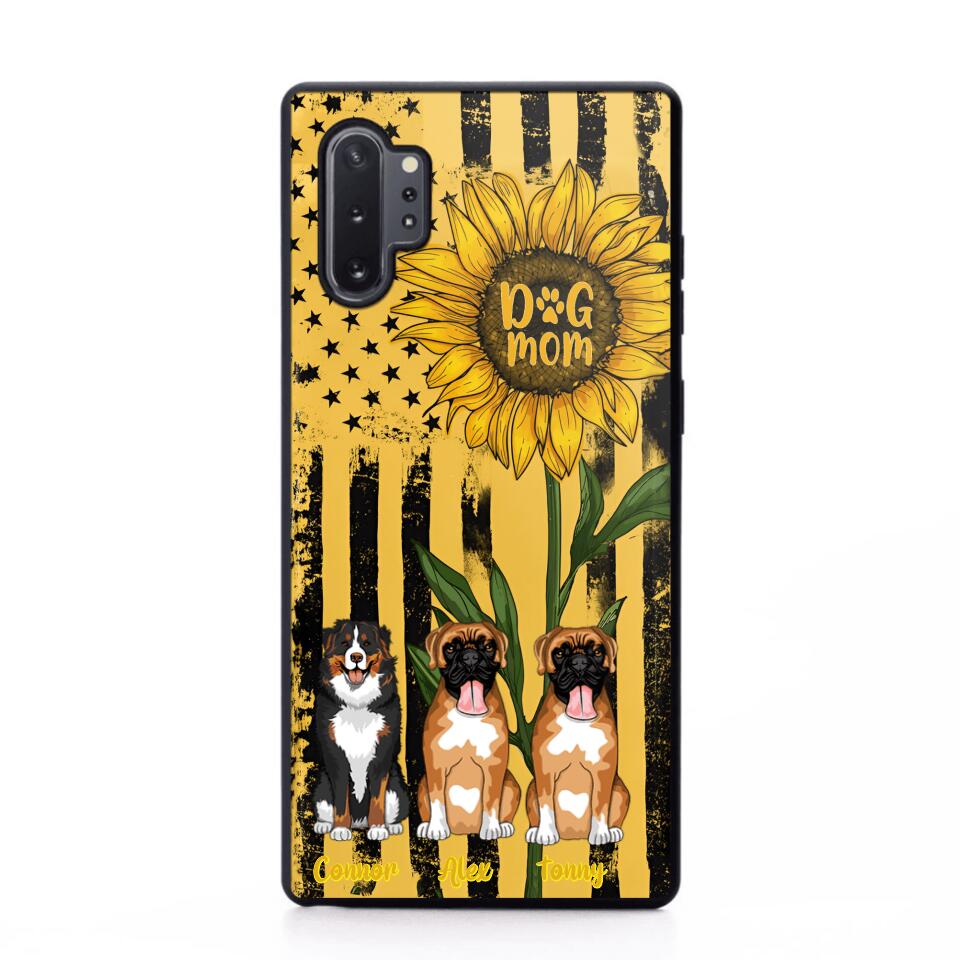 PERSONALIZED DOG MOM SUNFLOWER PHONECASE NQHC1306