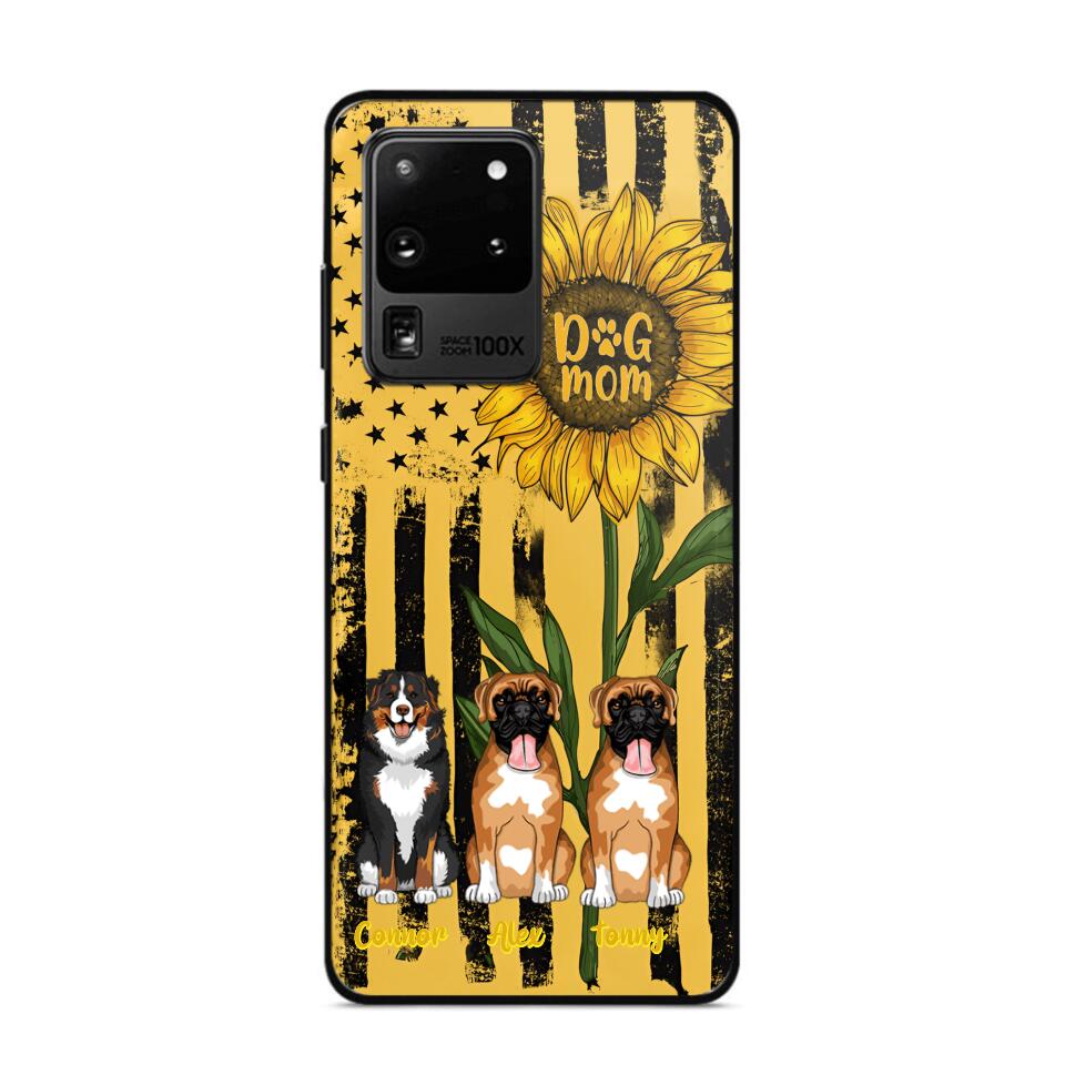 PERSONALIZED DOG MOM SUNFLOWER PHONECASE NQHC1306