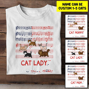 Personalized Cat Mom Music Tshirt Printed QTHY1306