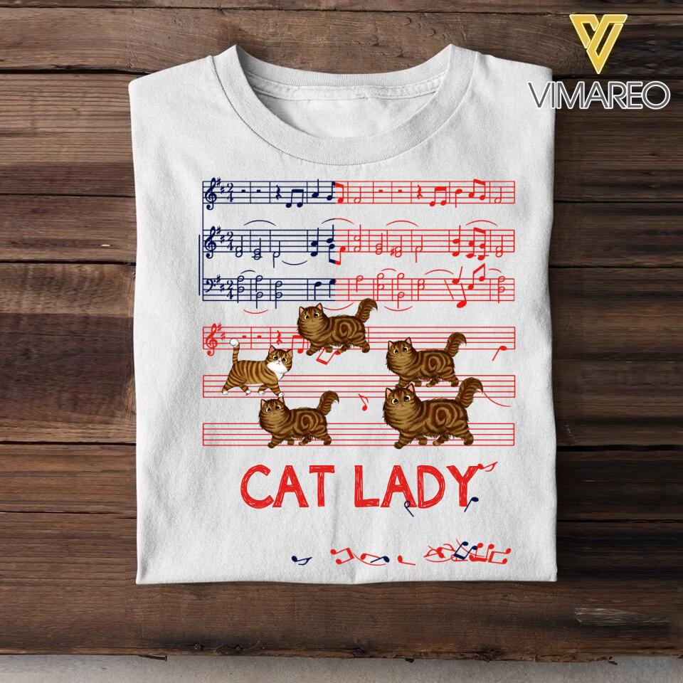 Personalized Cat Mom Music Tshirt Printed QTHY1306