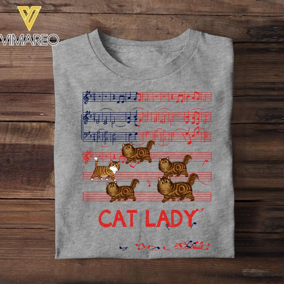 Personalized Cat Mom Music Tshirt Printed QTHY1306