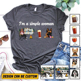 Personalized I'm A Simple Woman Camping Drinks and Dog Tshirt Printed NQVQ1406