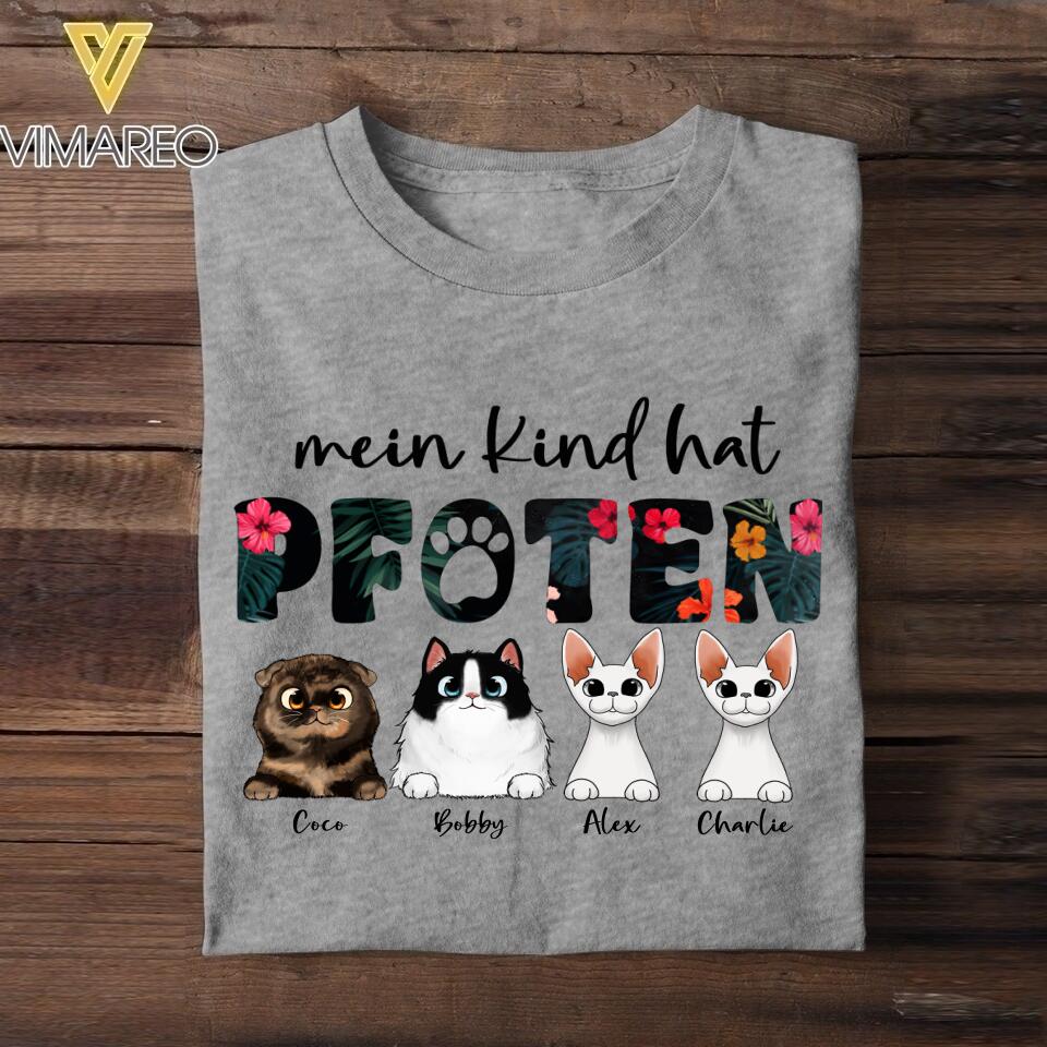 Personalized Mein Kind Hat Pfoten Cat Breed Tshirt Printed QTHC1506